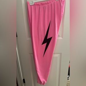 PINK AVIATOR NATION LIGHTNING BOLT SWEATS